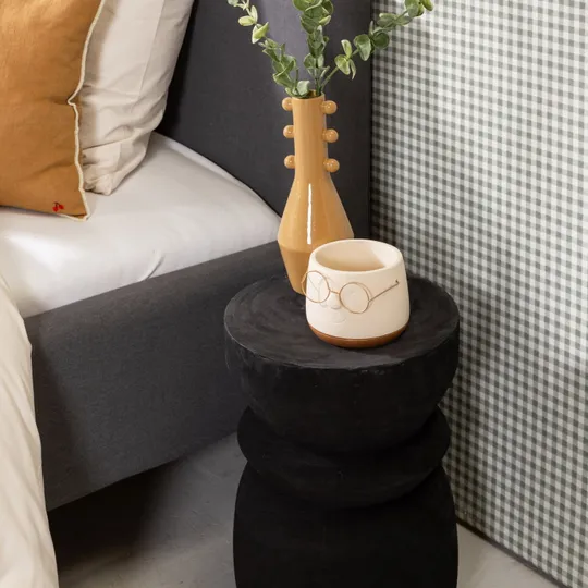 Woood Bikkel Hocker – Holz – Schwarz