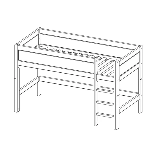 LIFETIME Kidsrooms Halbhochbett Luxe mit gerader Leiter