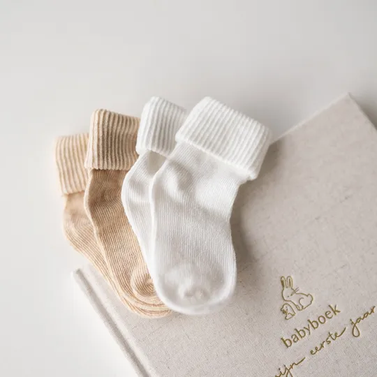 Kidslabel Socken - 2 Paar - Off-White & Beige