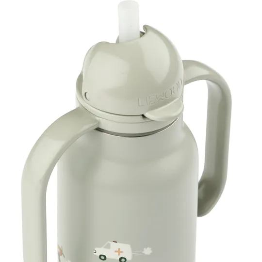 Liewood Kimmie Kindertrinkflasche - Vehicles / Dove Blue