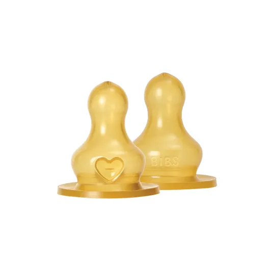 BIBS Flaschensauger Rund - Medium Fow - 2er Pack - Latex