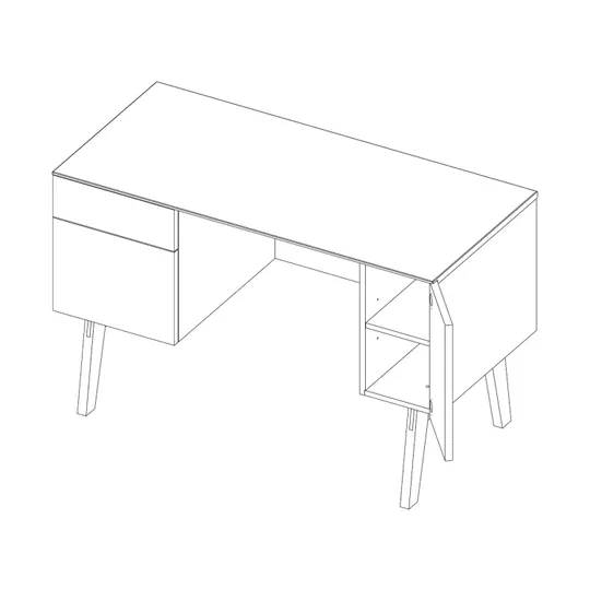 Kidsmill Sixties Schreibtisch Mattweiß / Walnuss