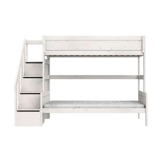LIFETIME Kidsrooms Family Etagenbett mit Treppenschrank – Premium – 90 + 120