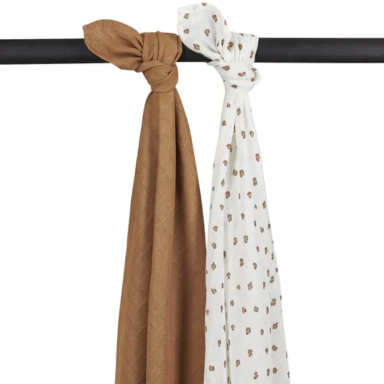 Meyco Mini Panter Swaddle Toffee 2 Stück