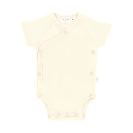 DAY Wickelbody Kurzarm Rib - Cream