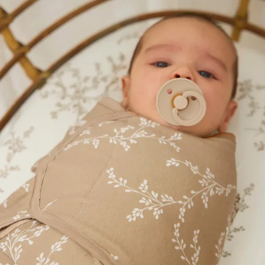 Meyco Baby Branches Pucktuch Gefüttert - Sand - 0-3 Monate