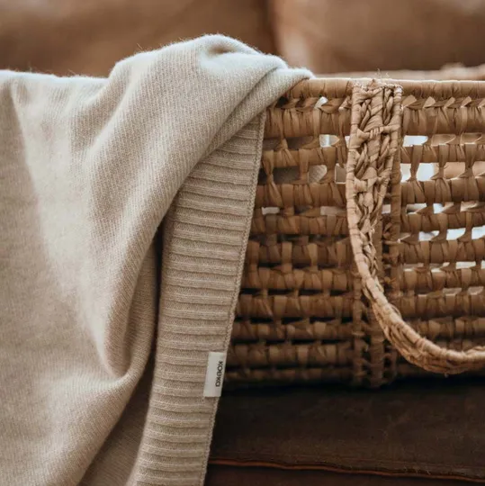 Koeka Babydecke Premium Knit Beja - Merinowolle / Kaschmir - Warm White - 75x90 cm