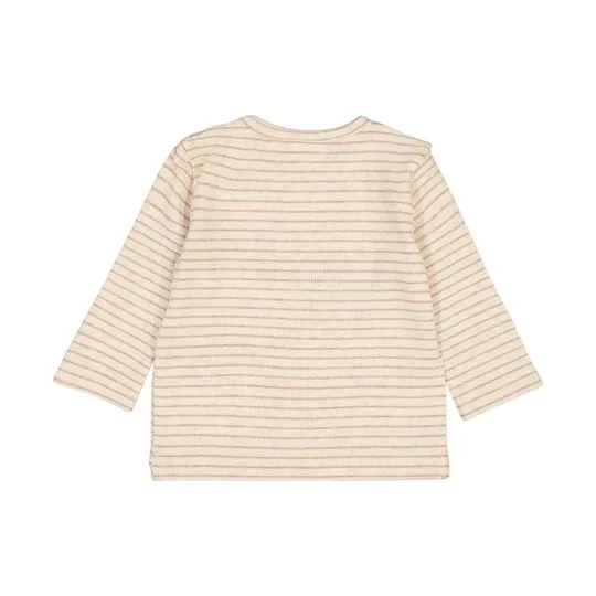 Feetje The Magic is in You Rib Langarmshirt mit Streifen - Taupe Melange