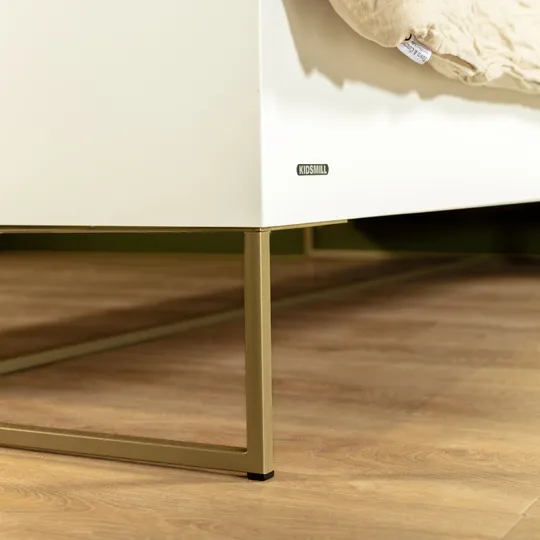 Kidsmill Intense II Kinderzimmer Weiß / Messing patiniert | Schlafsofa 90 x 200 cm + Schreibtisch