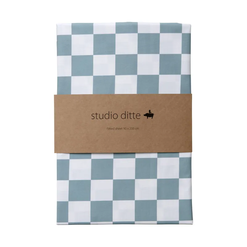 Studio Ditte Block Spannbettlaken - Steingrau - 90 x 200 cm