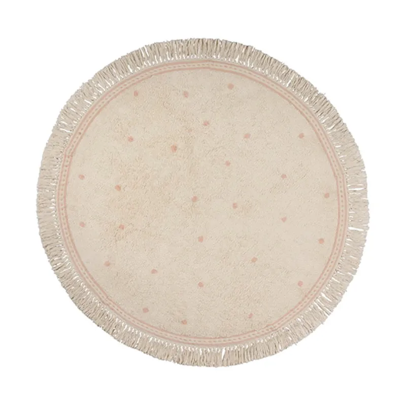 Tapis Petit Emma Dots Teppich Pink 130 x 130 cm