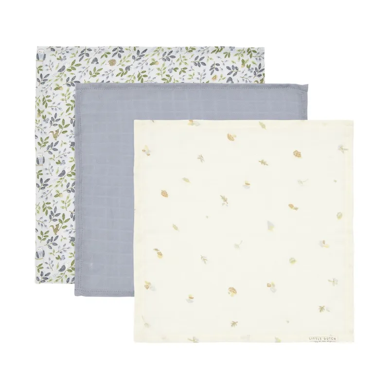 Little Dutch Spucktücher - Forest Friends - (Set von 3) - 25 x 25 cm - Musselin