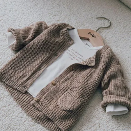 Feetje Strickjacke Gestrickt - The Magic Is In You - Taupe