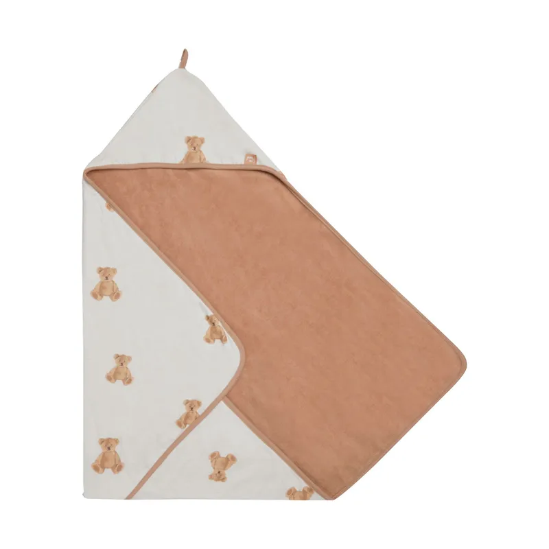 Jollein Badecape Stripe Terry - Frottee - 75x75 cm - Teddy Bear