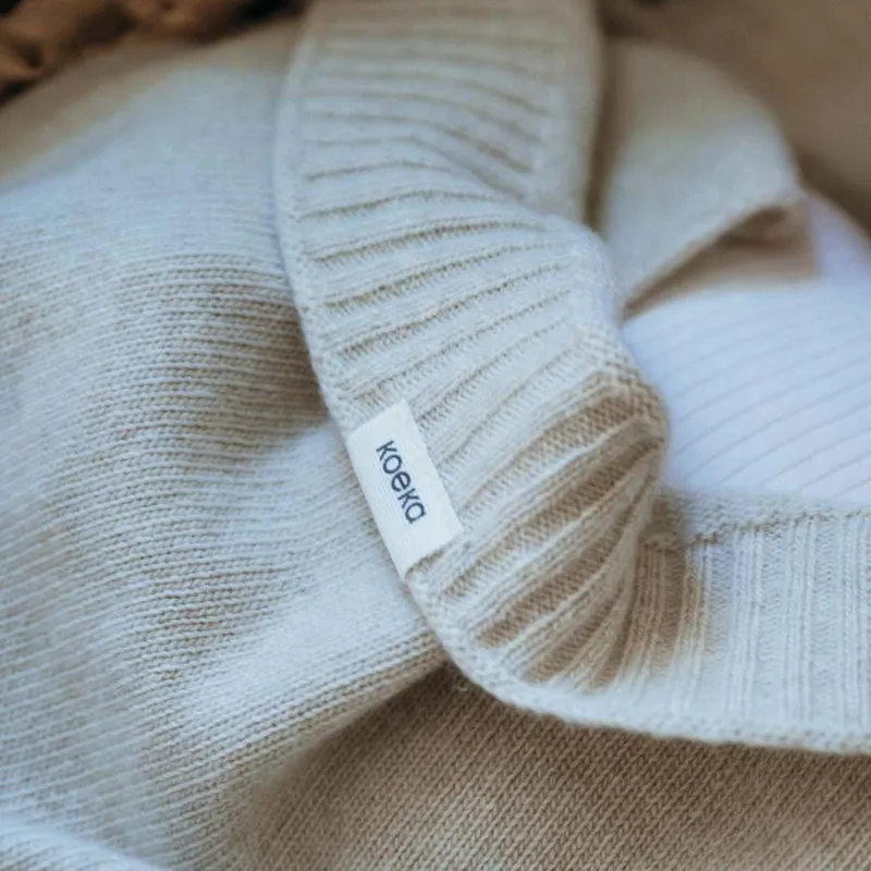 Koeka Babydecke Premium Knit Beja - Merinowolle / Kaschmir - Warm White - 75x90 cm
