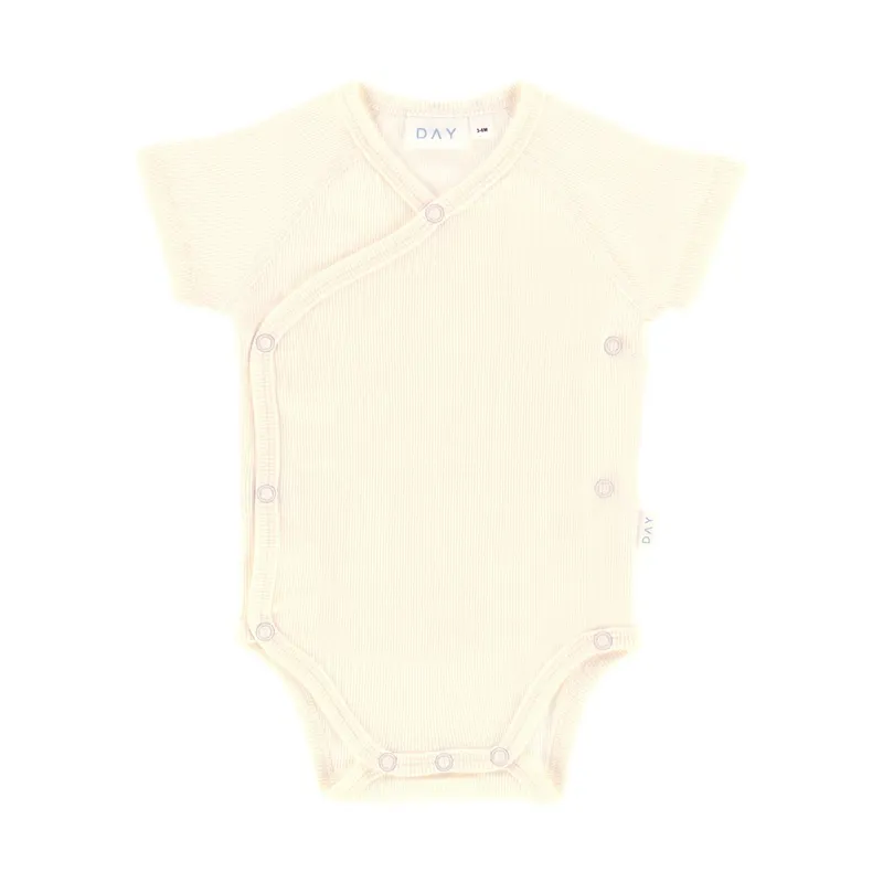 DAY Wickelbody Kurzarm Rib - Cream