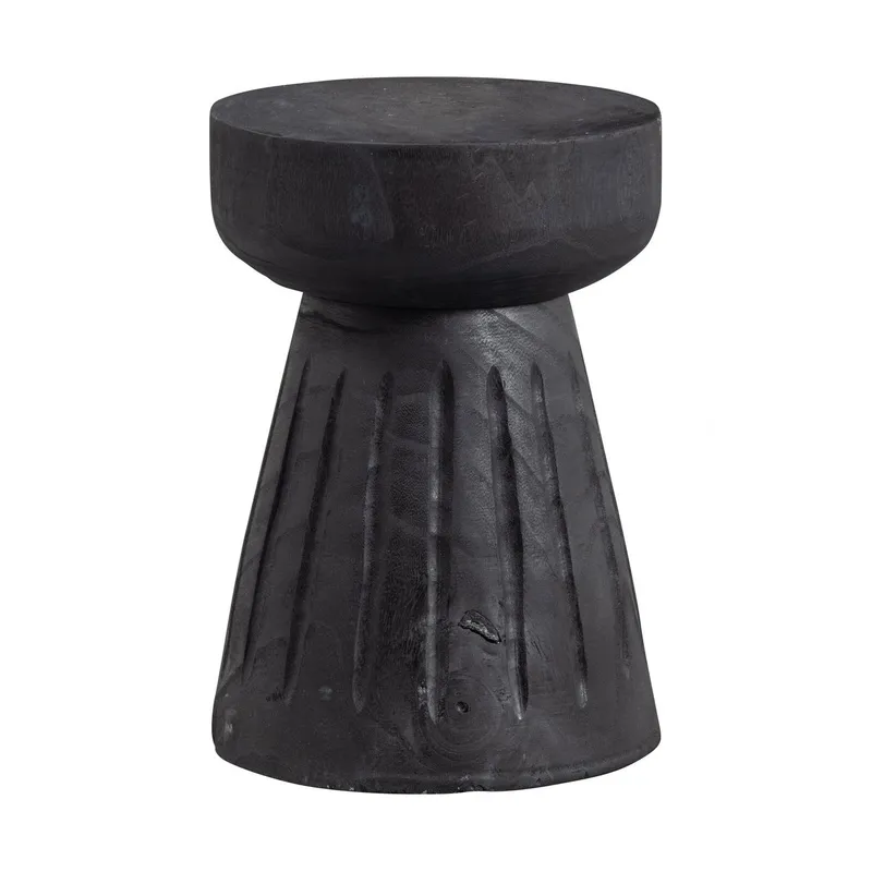 Woood Borre Hocker - Holz - Schwarz