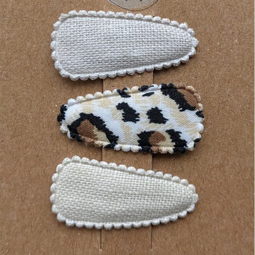 Ootje Kadootje Leinen Panther Haarspange – Creme / Beige