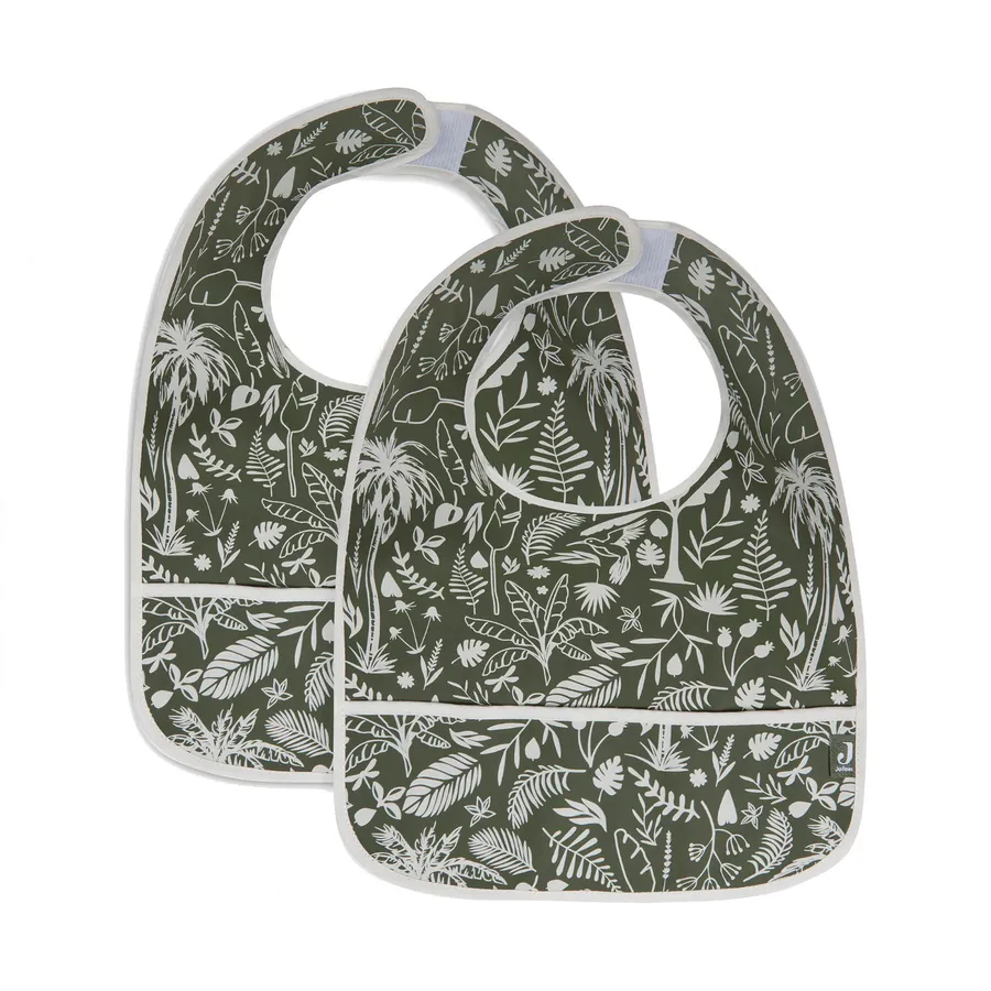 Jollein Waterproof Botanical Leaf Green Lätzchen 2 Stück