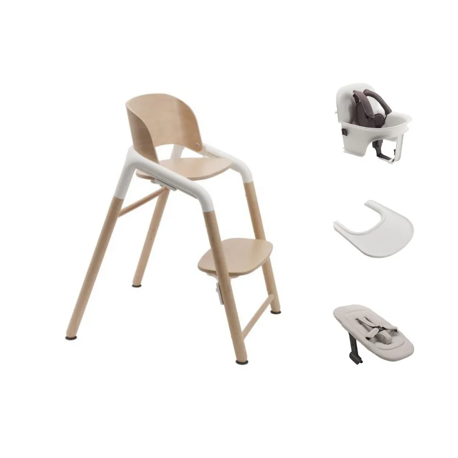 Bugaboo Giraffe Hochstuhl Ultimate Bundle – Neutral Wood/White