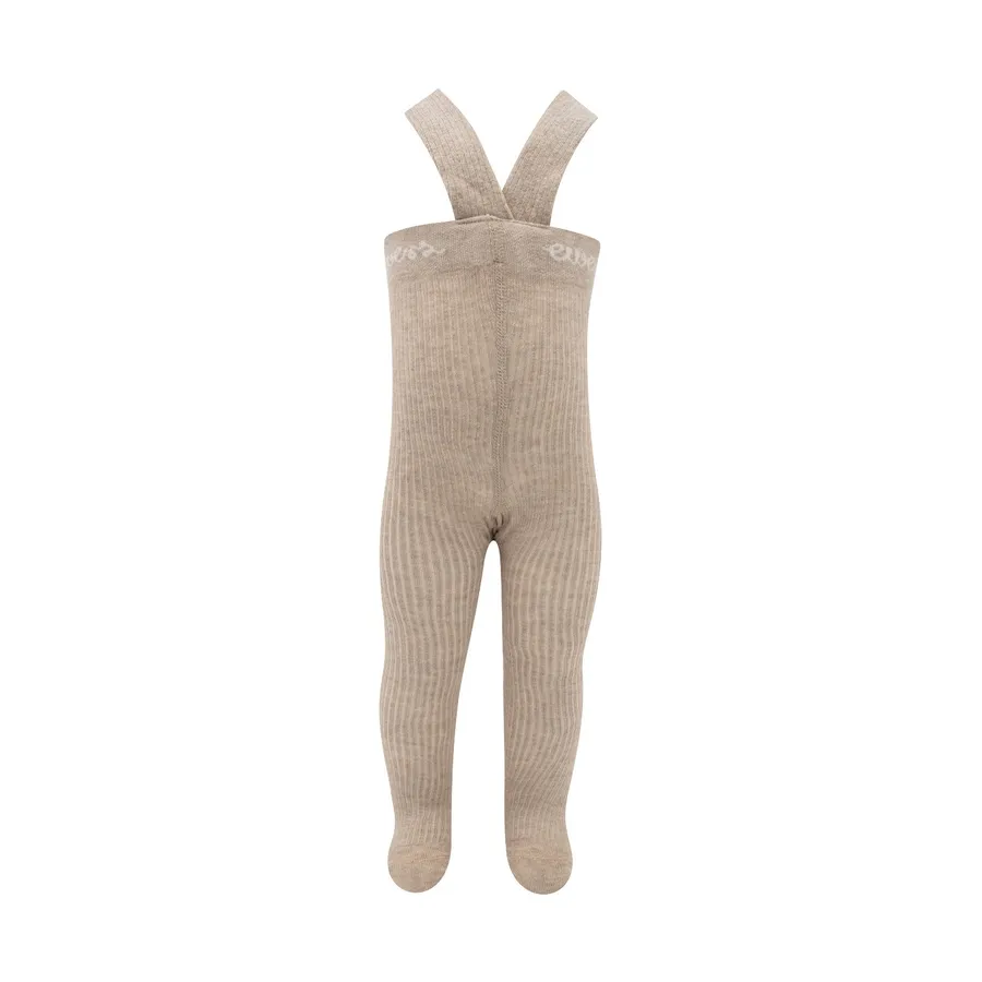 Ewers Strumpfhose Mit Hosenträgern - Beige Melange