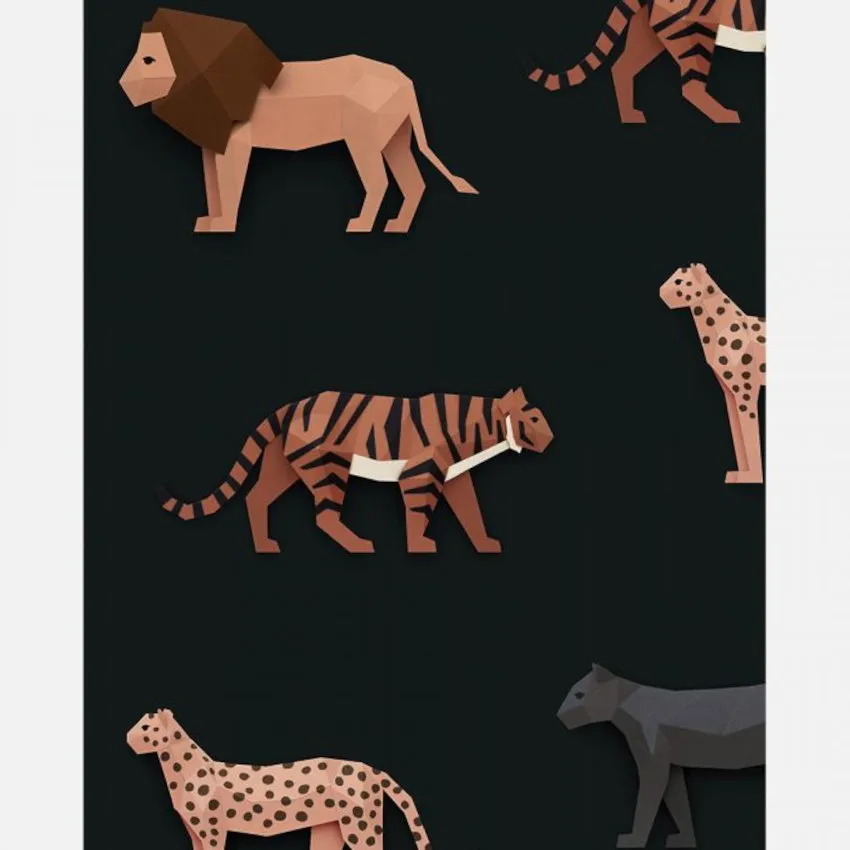 Studio Ditte Big Cats Tapete – Dunkel