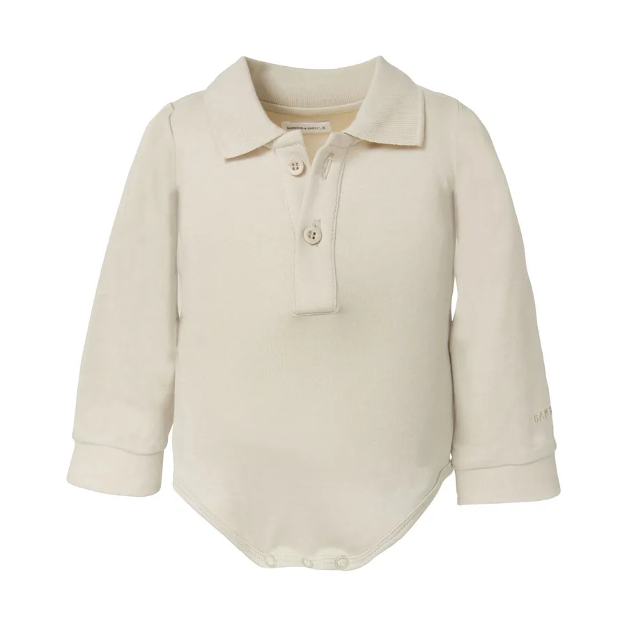 Bamboom Long Sleeve Polo Babybody - Sand