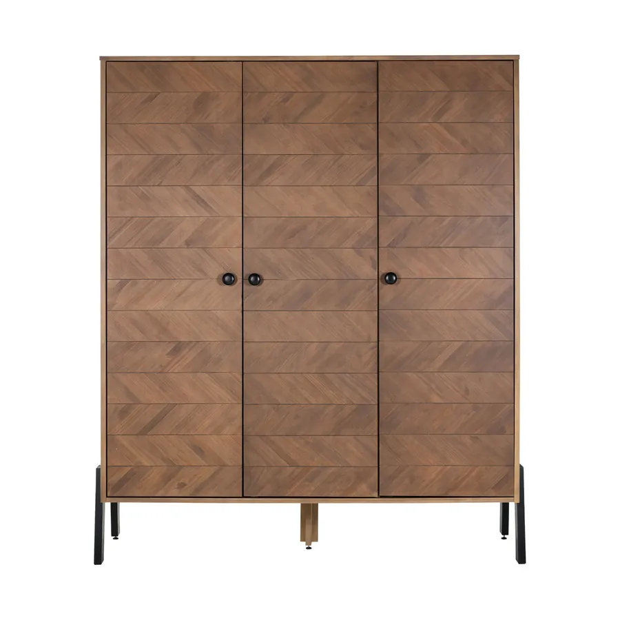Europe Baby Beau Kleiderschrank 3-türig Walnuss Inkl. Holzgestell
