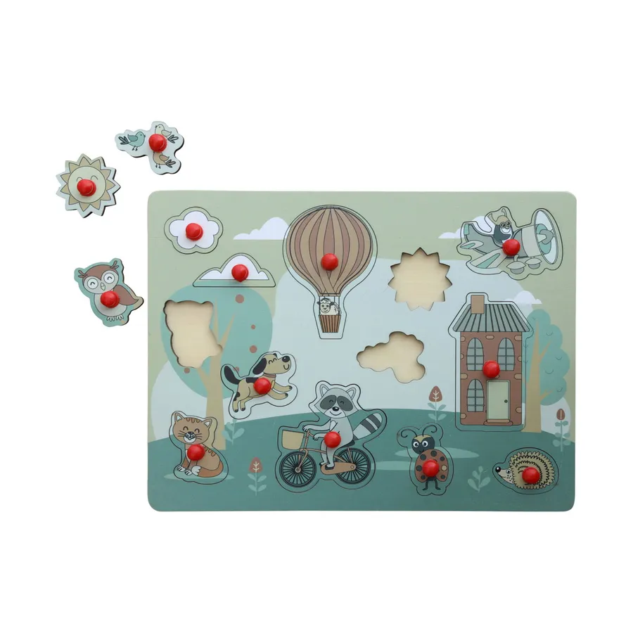 Jep! Kids Holz Knopfpuzzle- Garden - Multicolor