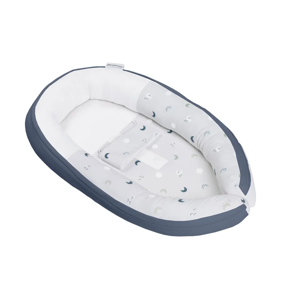 Doomoo Cocoon Moon Babynestchen Blue / Grey