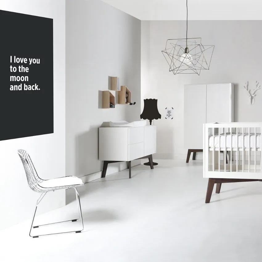 Kidsmill Sixties Babyzimmer Mattweiß / Walnuss