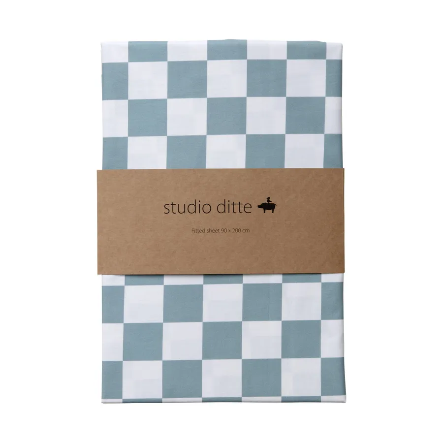 Studio Ditte Block Spannbettlaken - Steingrau - 90 x 200 cm