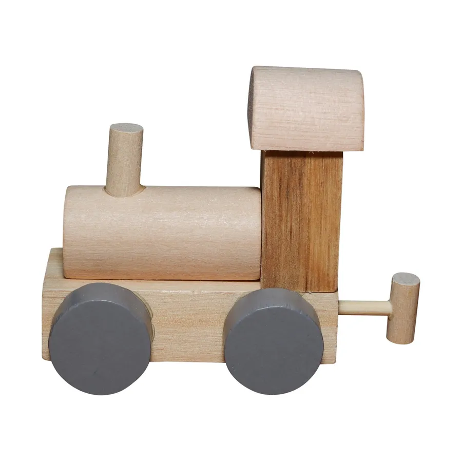 Jep Buchstaben Lokomotive - Graue Räder / Holzzug