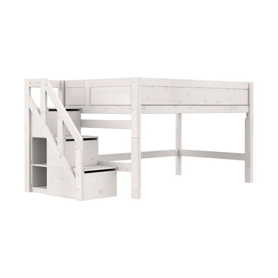 Life Time Premium Halbhochbett - 120 cm - Mit Treppenschrank