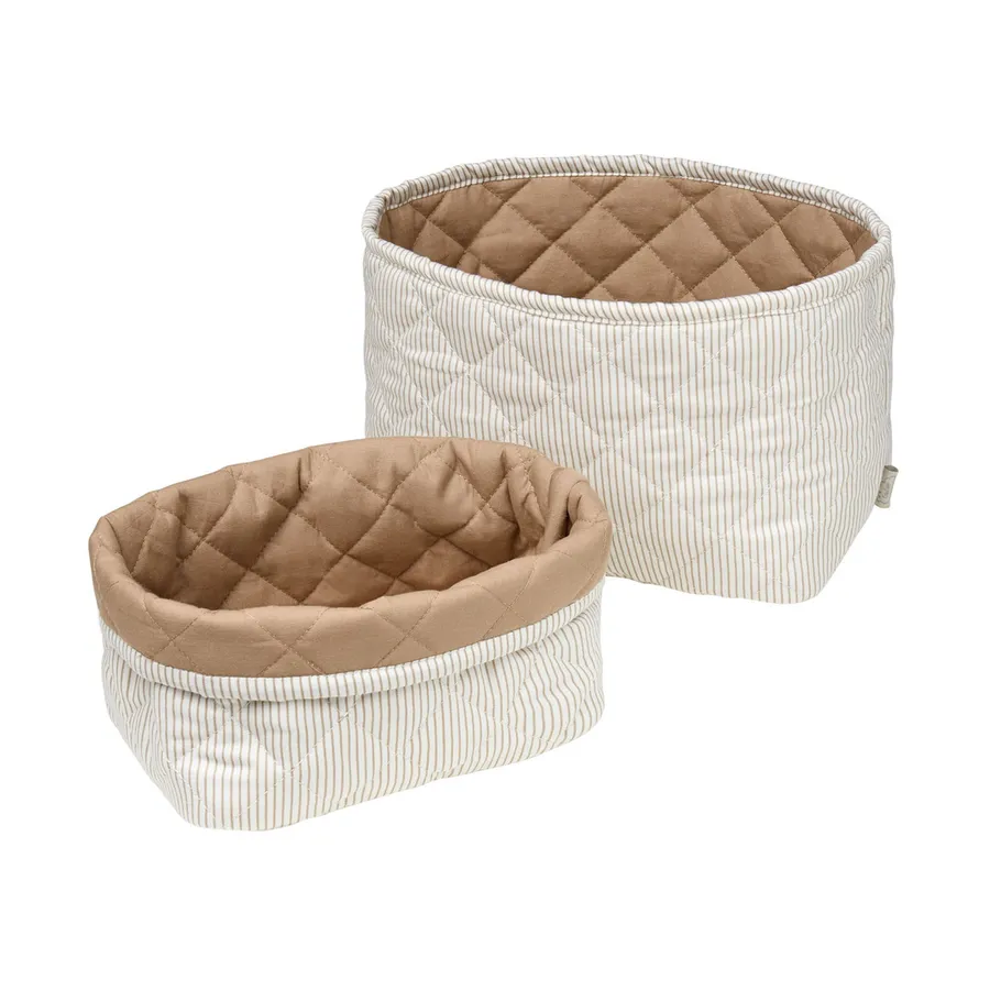 Cam Cam Copenhagen Classic Stripes Aufbewahrungskorb - 2 Stück - Camel