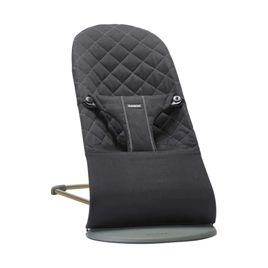 BabyBjörn Bliss Wippe – Gewebtes Klassisches Quilt – Schwarz