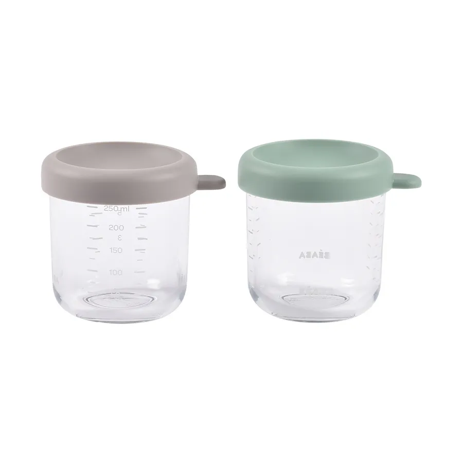 Beaba Glas Vorratstopf 250 ml – 2 Stück - Grün