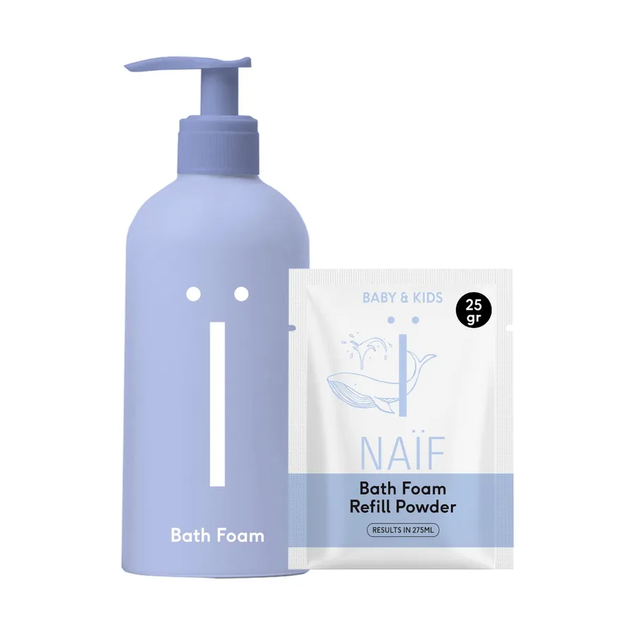 Naïf Pump Bottle + Bath Foam Nachfüllpulver
