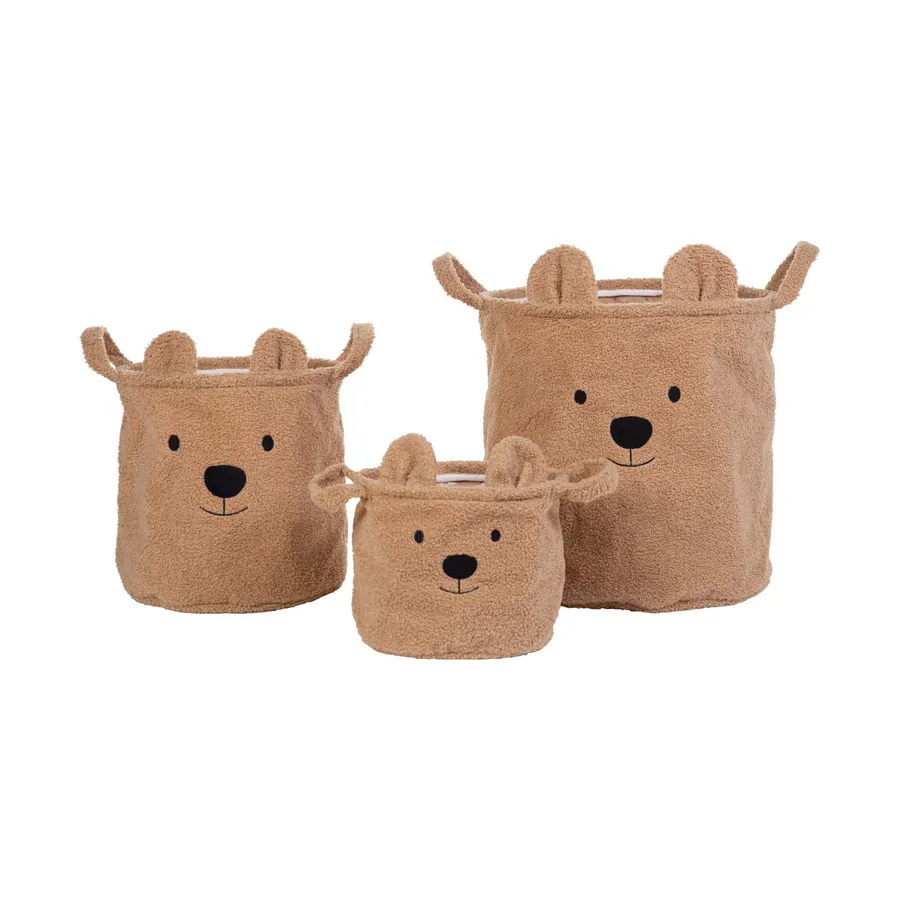 Childhome Teddy Aufbewahrungskörbe – 3 Stück - Beige