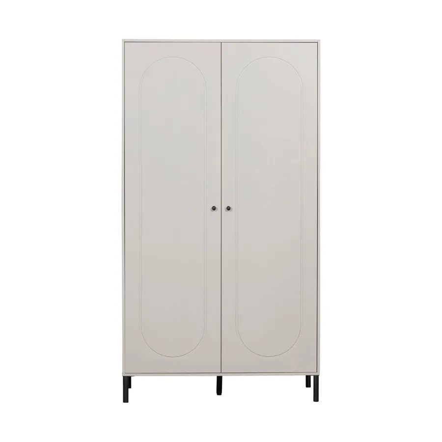 Woood Xina 2-türiger Kleiderschrank – Wolkengrau