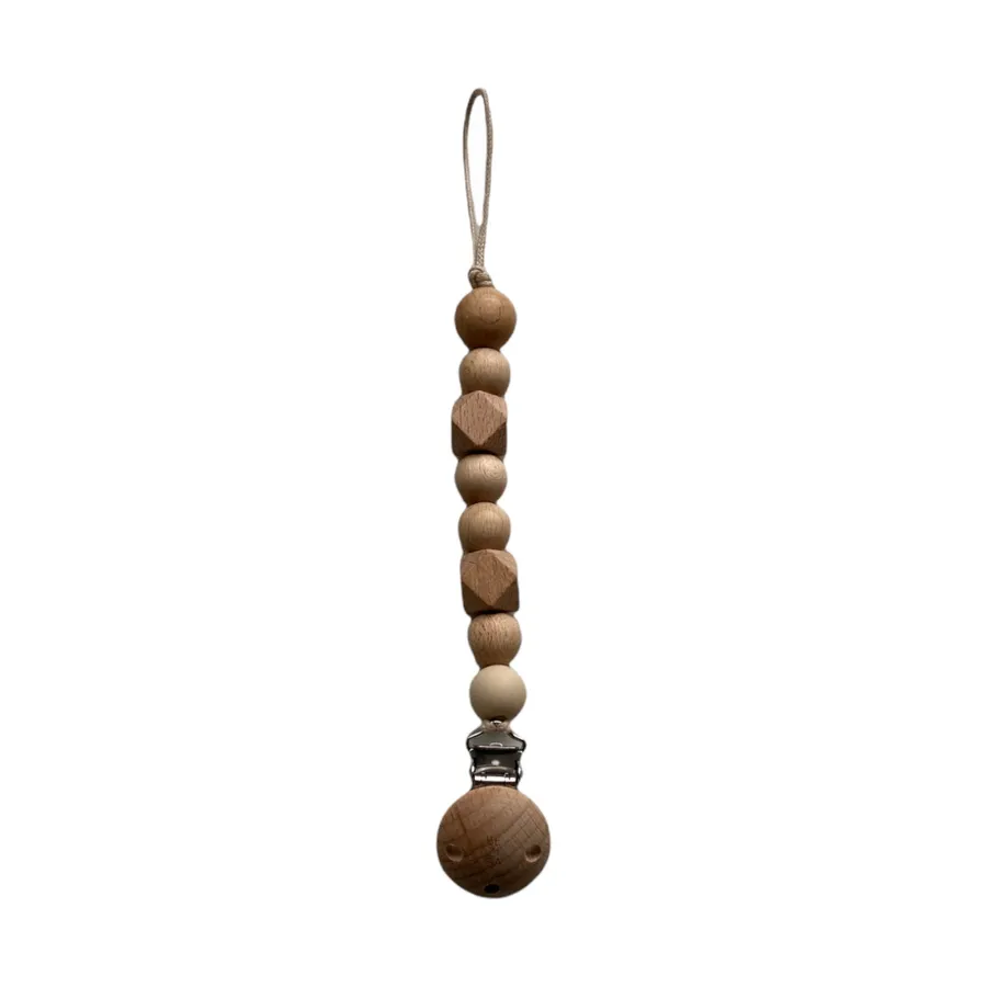 BEZISA Wooden Basics Schnullerkette Quarz