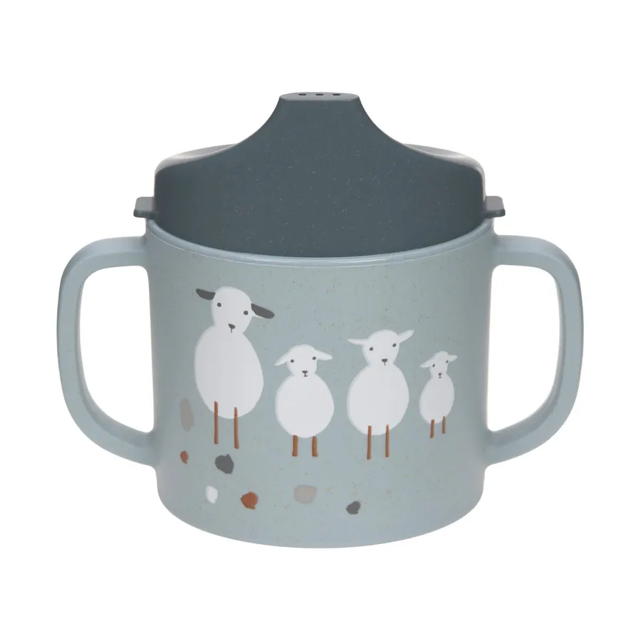Sippy cup PP/Cellulose T.Farmer Sheep/Goose Blue