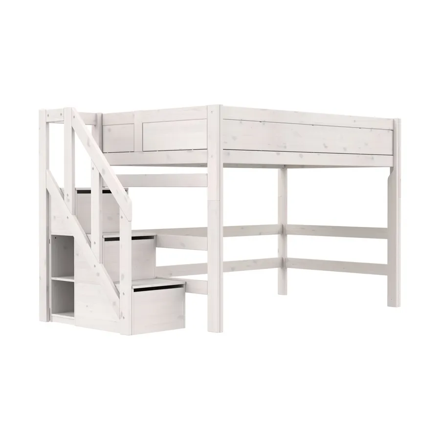 Life Time Hochbett Premium - 152 cm - 120 cm - Mit Treppenschrank