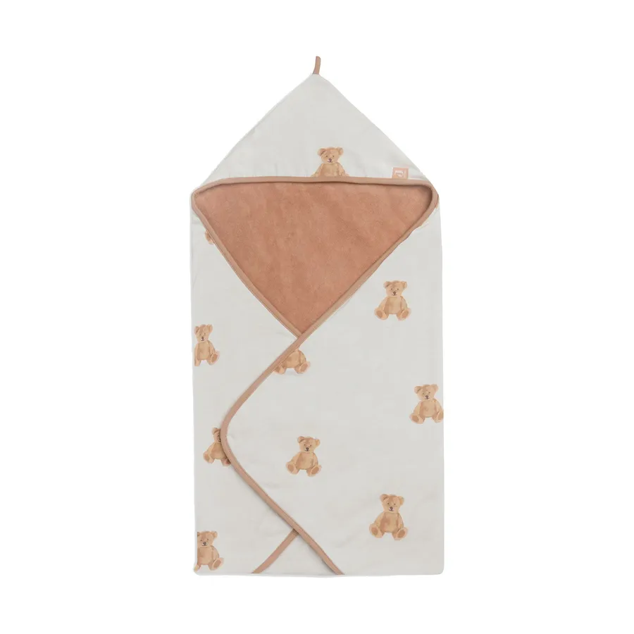 Jollein Badecape Stripe Terry - Frottee - 75x75 cm - Teddy Bear