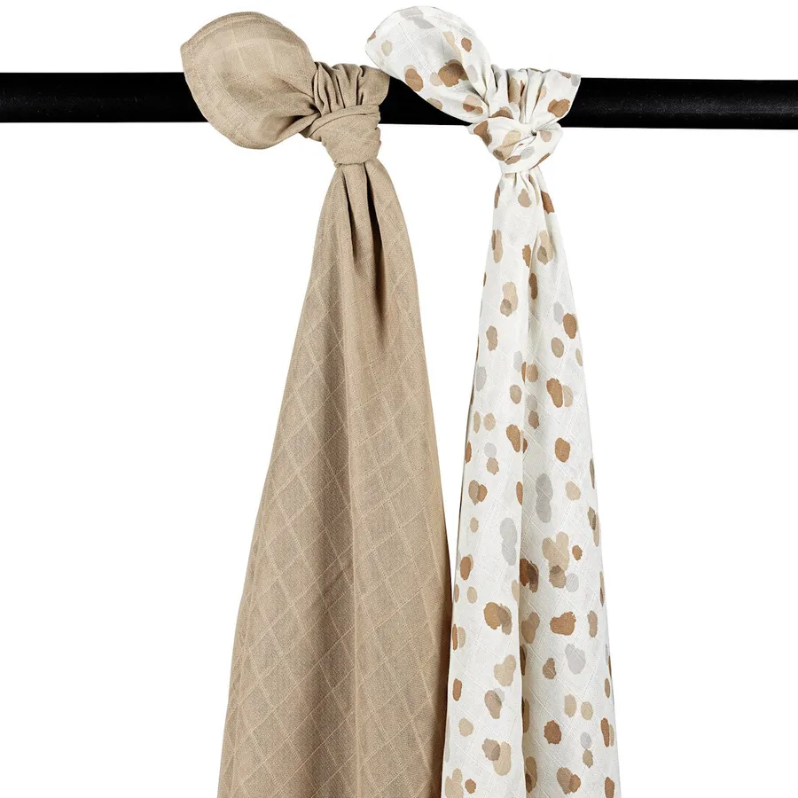 Meyco Swaddle Pucktuch- Stains - Sand - 2 Stück