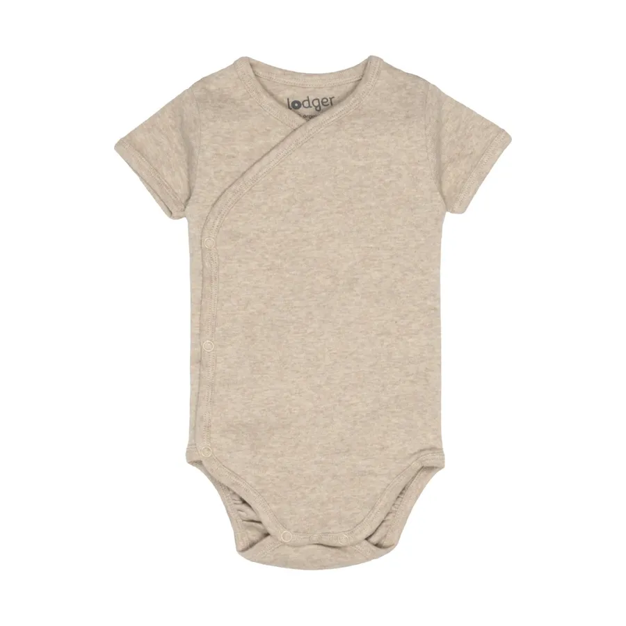 Lodger Wickelbody Kurzarm - Melange Beige
